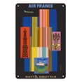 thumbnail image 1 of North America - France - Vintage Airline Travel Poster by Jacques Nathan-Garamond c.1958 - 8 x 12 inch Vintage Metal Tin Sign, 1 of 4