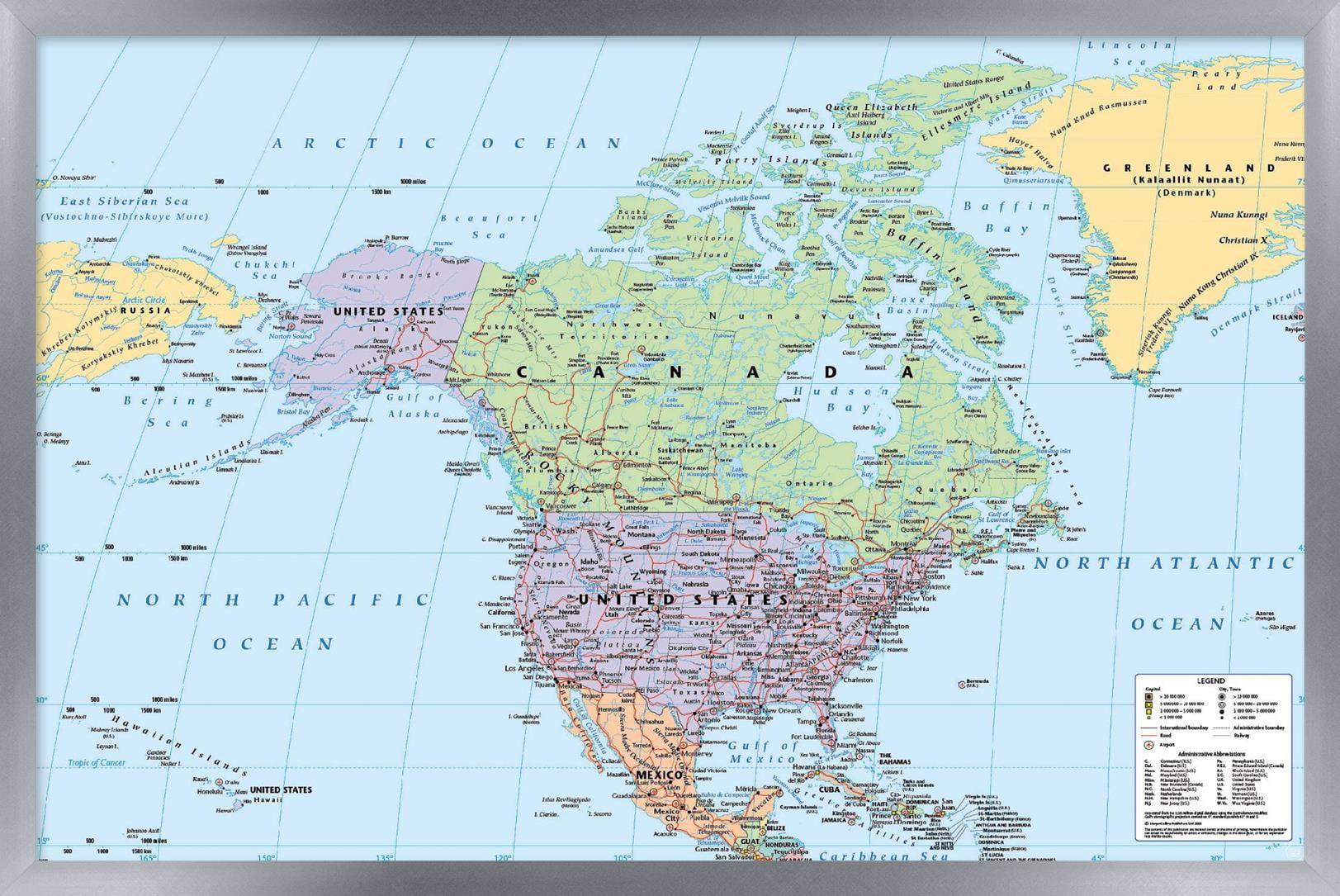 North America Map 2023 Wall Poster 14 725 X 22 375 Framed Walmart Com North America Map 2023 Wall Poster 14 725 X 22 375 Framed 854f2844 Db01 4322 9ebc 39eb3e7bce4a.7d9d37ea4c876509b67adb5c4f488da8 