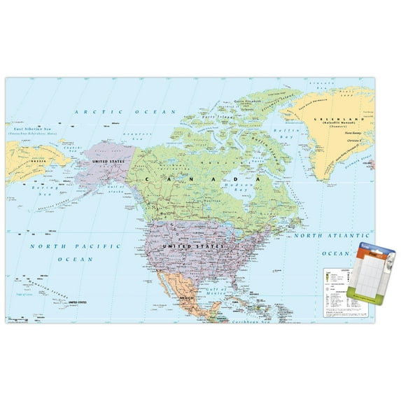 North America Map 2024 Wall Poster, 22.375" x 34"