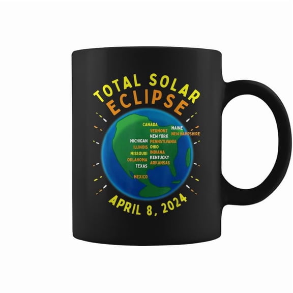 North America Solar Eclipse 2024 Totality Globe Coffee Mugs