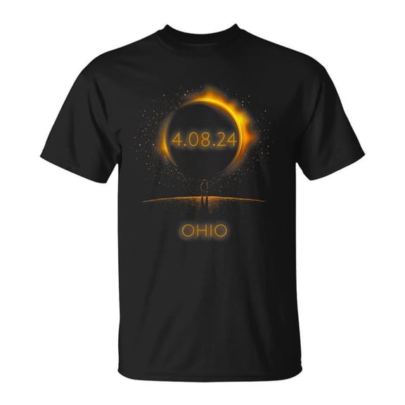 North America Solar Eclipse 40824 Ohio Souvenir TShirt