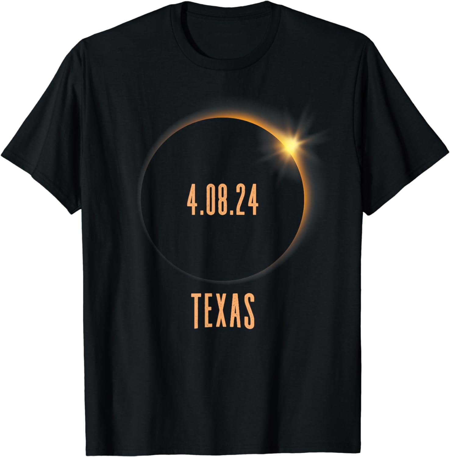 North America Total Solar Eclipse 2024 Texas USA Cotton TShirt
