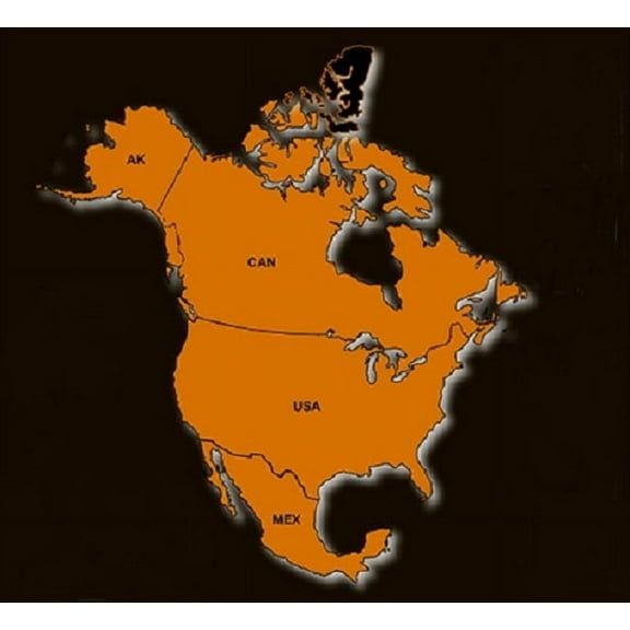 North America USA Canada Mexico Map for Garmin Devices