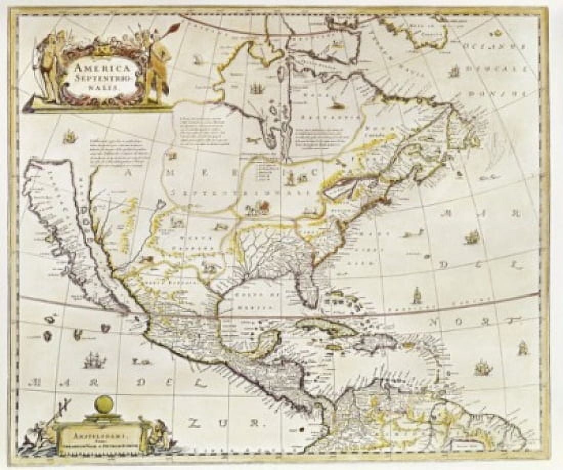 North America ca 17th C Maps Canvas Art - (18 x 24)