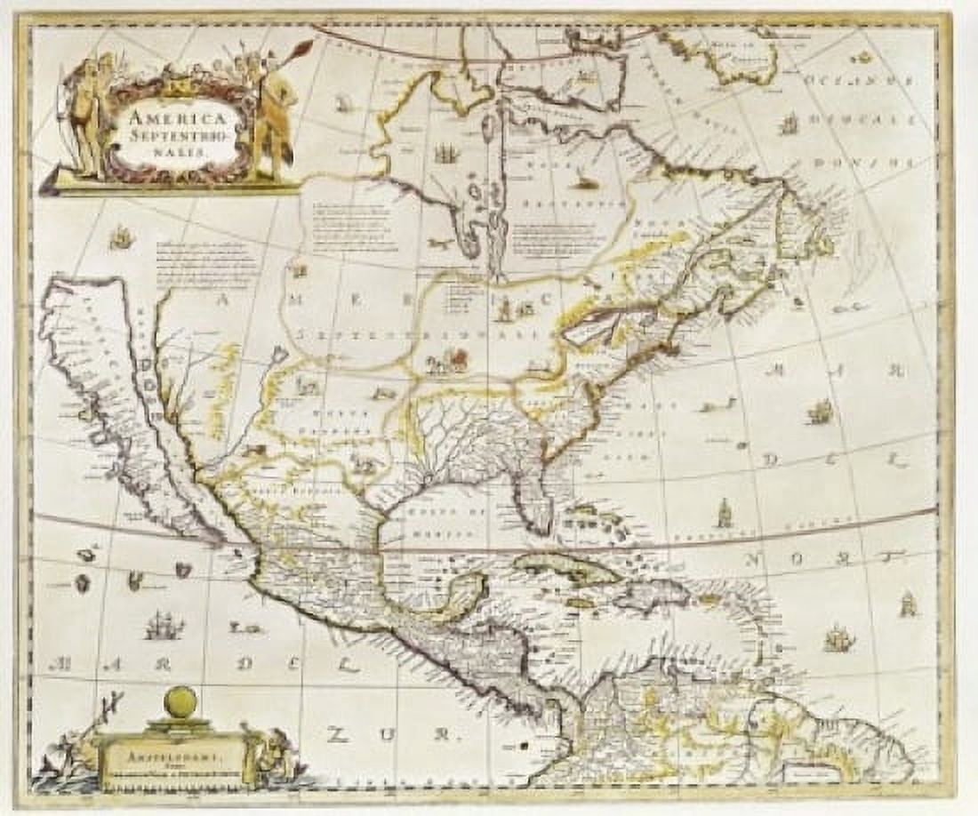 North America ca 17th C Maps Canvas Art - (24 x 36)
