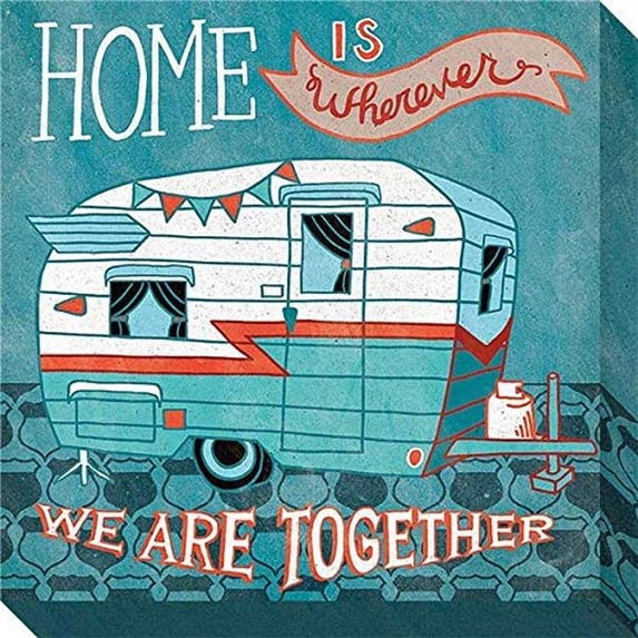 North American Art CV1439 16 x 16 in. Gallery Wrapped Canvas Print - Adventure Love Camper