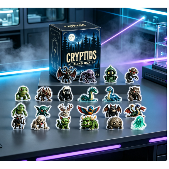 North American Cryptids Advent Calendar 2026, 24 Days Countdown Calendar with 24pcs 2D Acrylic Legendary Monster Ornaments, Christmas Decorations Indoor Surprise Gift for Family Holiday Activities