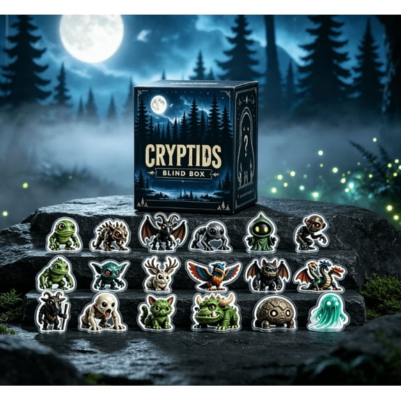 North American Cryptids Advent Calendar 2026, 24 Days Countdown Calendar with 24pcs 2D Acrylic Myth Creature Cutout Ornaments, Christmas Decorations Indoor Surprise Gift for Tree Hanging Decor Lovers