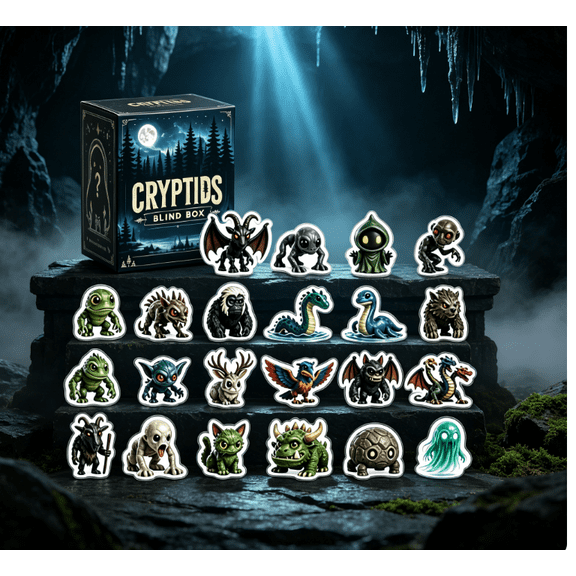 North American Cryptids Advent Calendar 2026, 24 Days Countdown Calendar with 24pcs 2D Acrylic Paranormal Creature Ornaments, Christmas Decorations Indoor Holiday Surprise Gift for Cryptid Fans