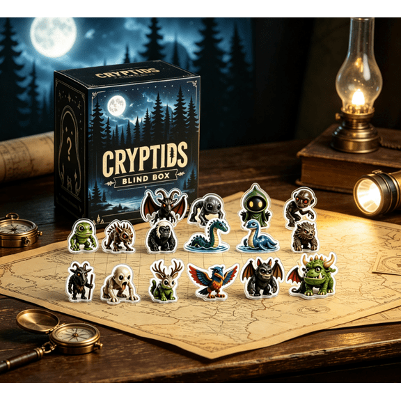 North American Cryptids Advent Calendar 2026, 24 Days Countdown Calendar with 24pcs 2D Acrylic Supernatural Monster Ornaments, Christmas Decorations Indoor Holiday Surprise Gift for Teen Collectors