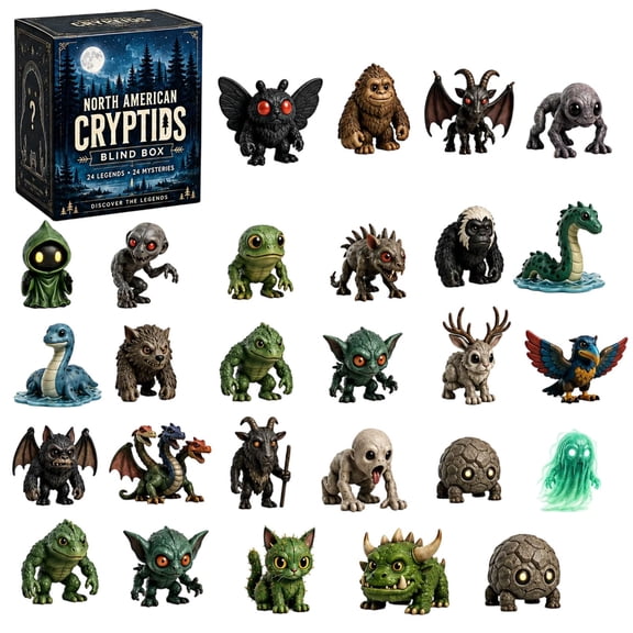 North American Cryptids Blind Box, 24-Piece Mystery Figure Collection, Cryptid Advent Calendar , Christmas Advent Calendar , Collectible Figures for Mystery Fans and Collectors