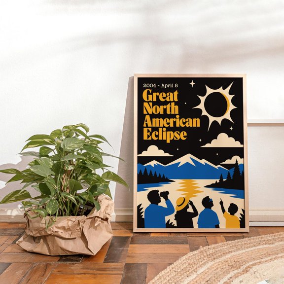 North American Eclipse 2004 Wall Art Print, Solar Astronomy Decor