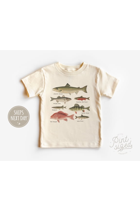 North American Fish Kids Shirt, Fish Species Toddler Shirt, Summer Fish Kids Shirt, Cute Toddler Tee TODDLER SHORT SLEEVE TEE BELLA CANVAS 3001T