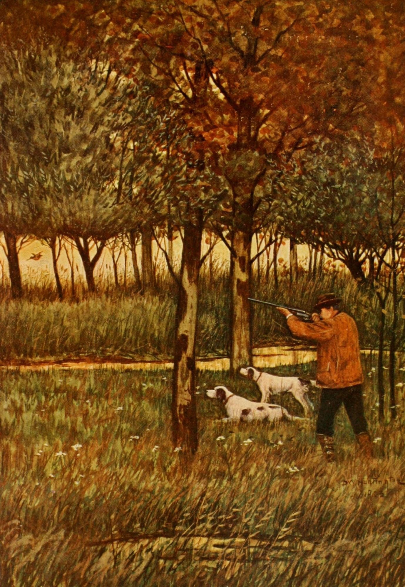 North American Game Birds 1903 Cock Shooting Canvas Art - DW Huntington (24 x 36)