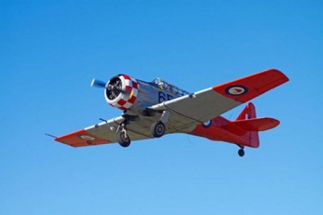 North American Harvard or T-6 Texan or SNJ War plane Canvas Art - David Wall DanitaDelimont (26 x 18)
