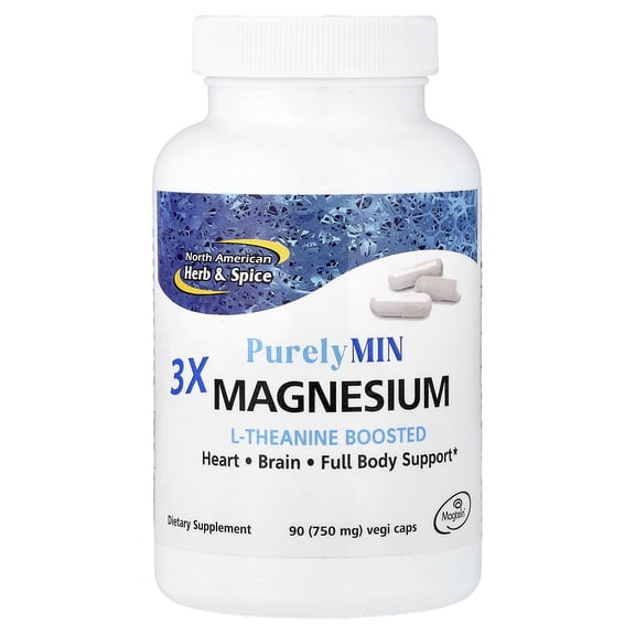North American Herb & Spice Purely-Min 3X Magnesium, 90 VegiCaps