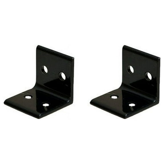 North American Metals 1 1/2 Inch Black Aluminum Boat Corner Brackets (Pair)