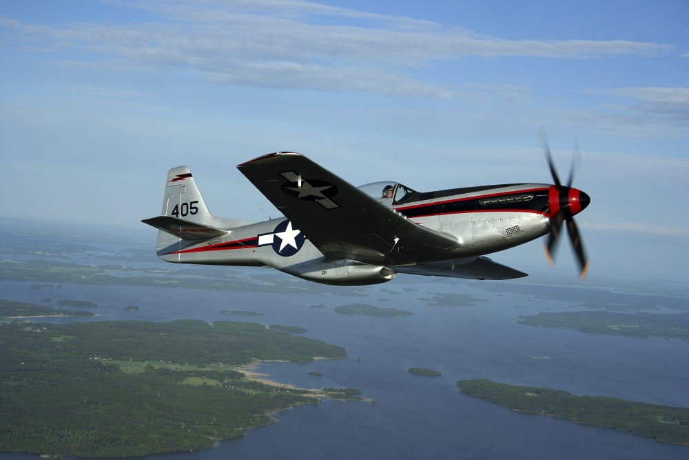 North American P-51 Cavalier Mustang Canvas Art - Daniel KarlssonStocktrek Images (35 x 24)