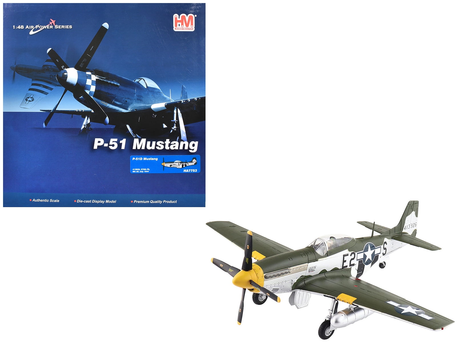 North American P-51D Mustang Fighter Aircraft United States Army Air Forces "Air Power Series" 1/48 Diecast Model Hobby Master
