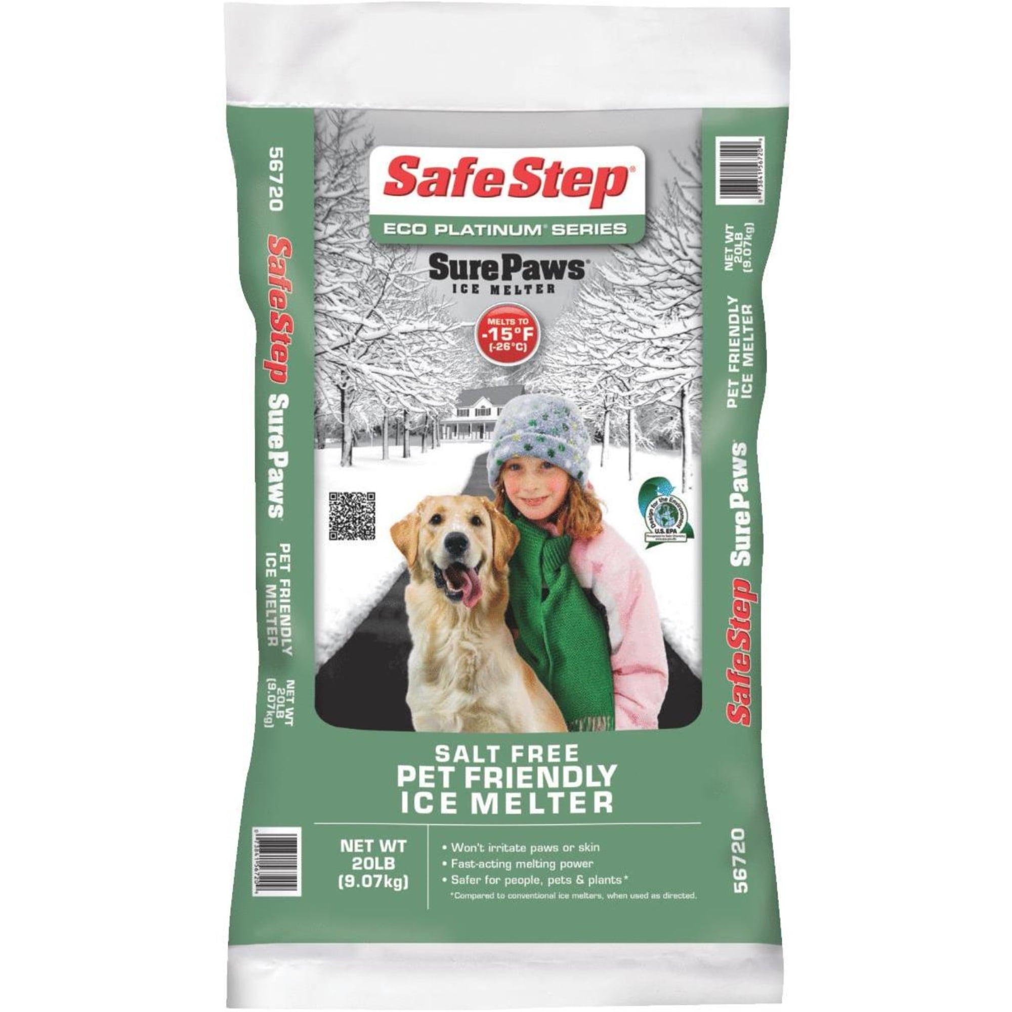 COMPASS MINERALS North American Salt Sure Paws Ice Melter, 20 lb