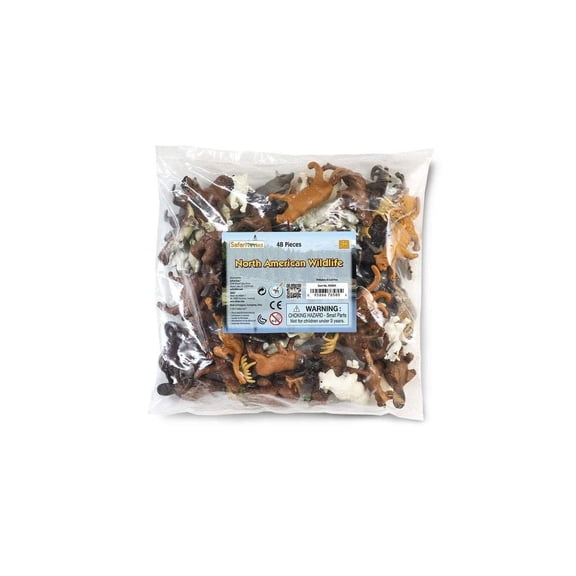 Safari Ltd. North American Wildlife Bulk Bag - 48 Piece Educational Set for Kids Ages 3+