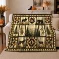 thumbnail image 1 of North American Wildlife Forest Cabin Lodge Scene Moose, Peaceful Mountain Lake Scene, Warm Flannel Blanket for Cabin and Lodge, Outdoor Lovers Camping Gift, Artistic Home Decor, 1 of 9