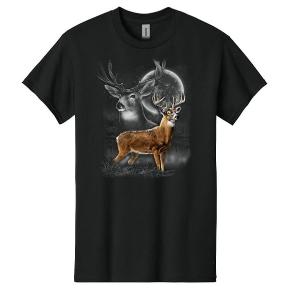 North American Wildlife T-shirt, Deer in Moonlight Tee