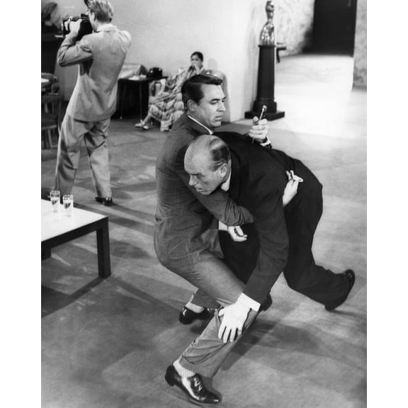 North By Northwest Cary Grant Tries To Hold Up Stabbed Man 24x36 Classic Hollywood Poster