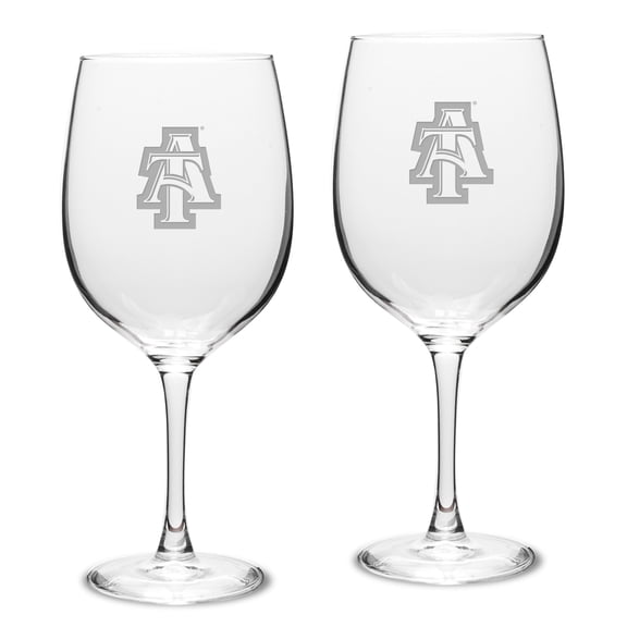 North Carolina A&T Aggies 2-Piece Traditional Robusto Red Wine Table Glass Set