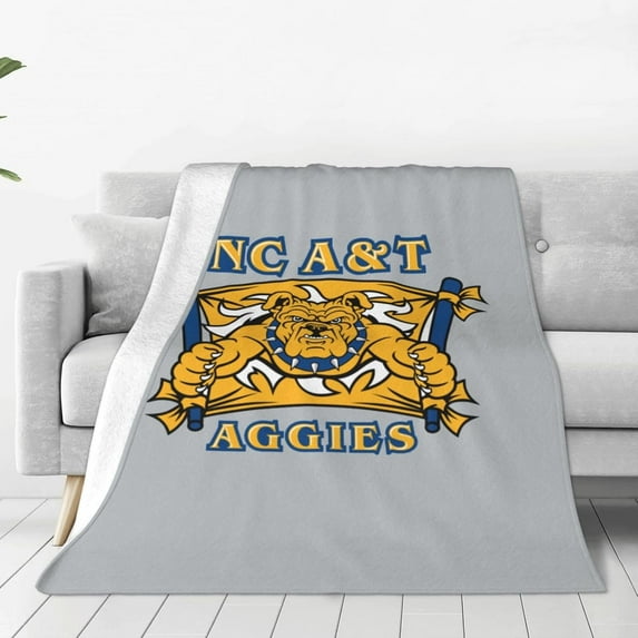 North Carolina A&T Aggies, Blanket Large Luxury Fleece Soft Anti-Static Anti-Pilling Flannel Bed Blanket