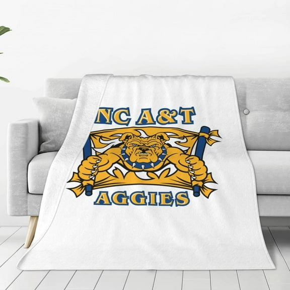 North Carolina A&T Aggies, Blanket Large Luxury Fleece Soft Anti-Static Anti-Pilling Flannel Bed Blanket