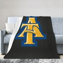 North Carolina A&T Aggies Fleece Blanket, Very Soft Microfiber Flannel Blanket for Couch Warm and Cozy for All Seasons, Black