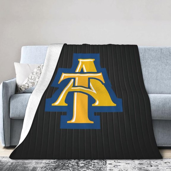 North Carolina A&T Aggies Fleece Blanket, Very Soft Microfiber Flannel Blanket for Couch Warm and Cozy for All Seasons
