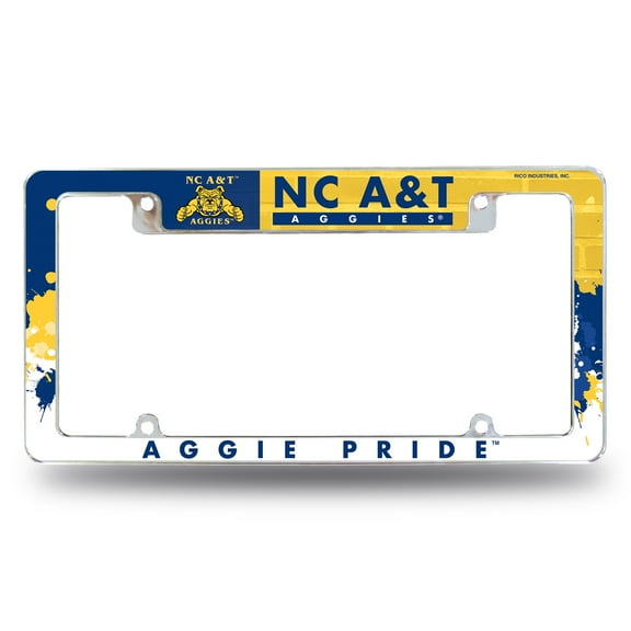 North Carolina A&T Aggies Primary 12" x 6" Chrome All Over Automotive License Plate Frame for Car/Truck/SUV
