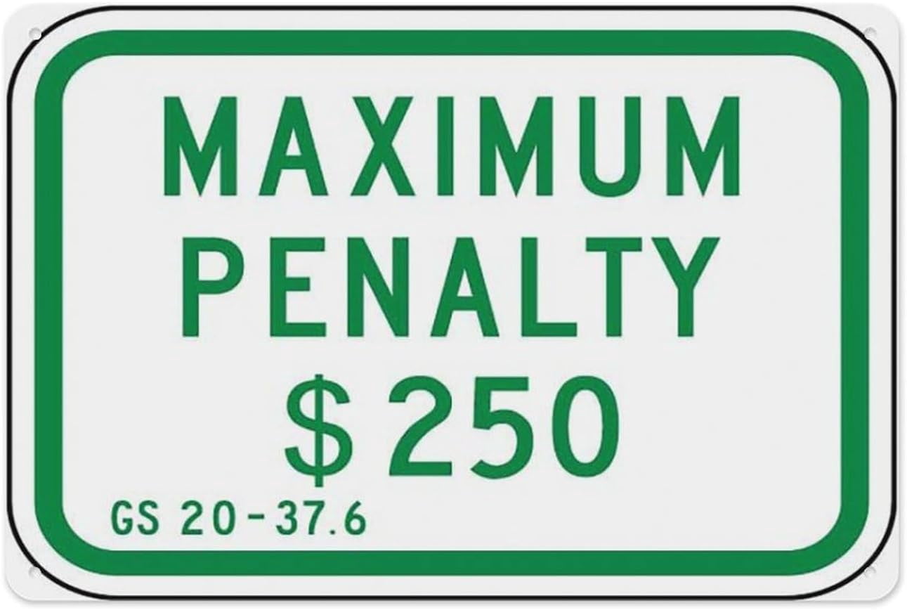 North Carolina Accessible Penalty Sign 8