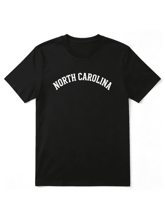 North Carolina Arch Script Vintage Graphic Tee For Men And Women, NC Local Family Reunion Cotton Short Sleeves T-Shirt