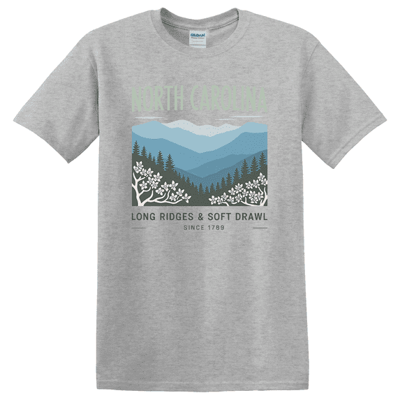 North Carolina Blue Ridge Mountain Scenic Graphic T-Shirt