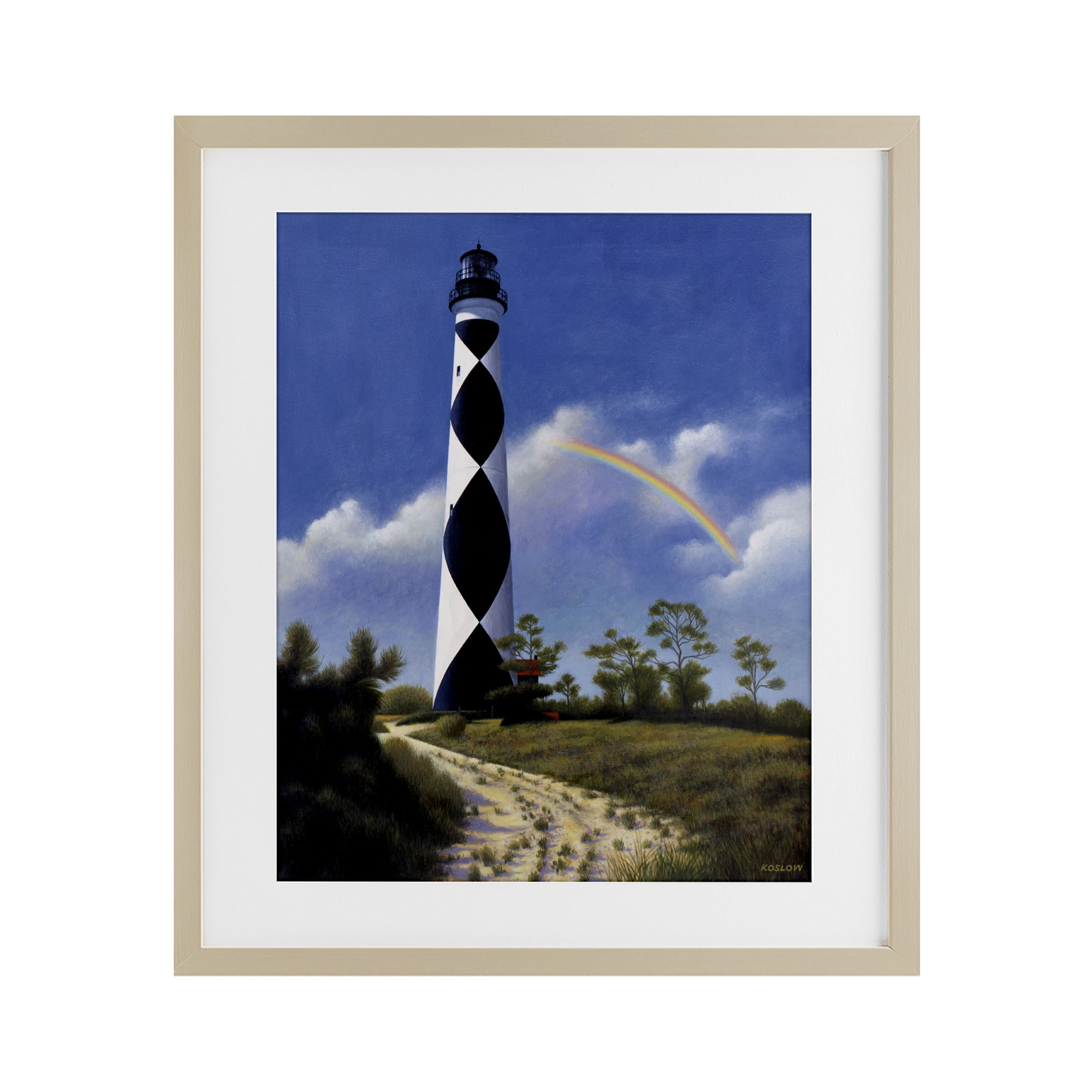 North Carolina Cape Lookout Birch Framed Print Under Glass, design by Wind River Studios