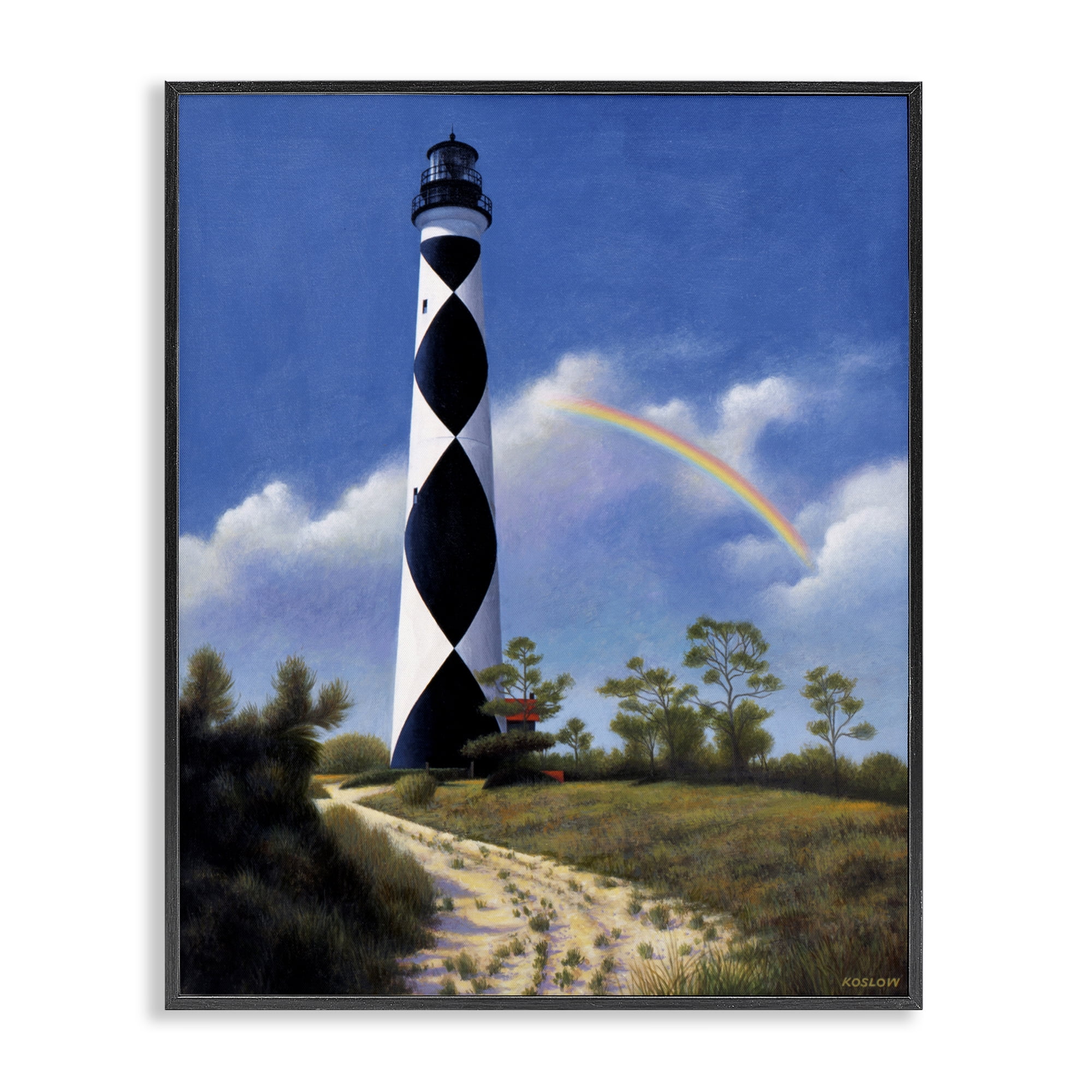 North Carolina Cape Lookout Black Framed Giclee Art, design by Wind River Studios