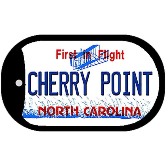 North Carolina Cherry Point Novelty Metal Dog Tag Necklace DT-12293 2" x 1" Dog Tag (DT)