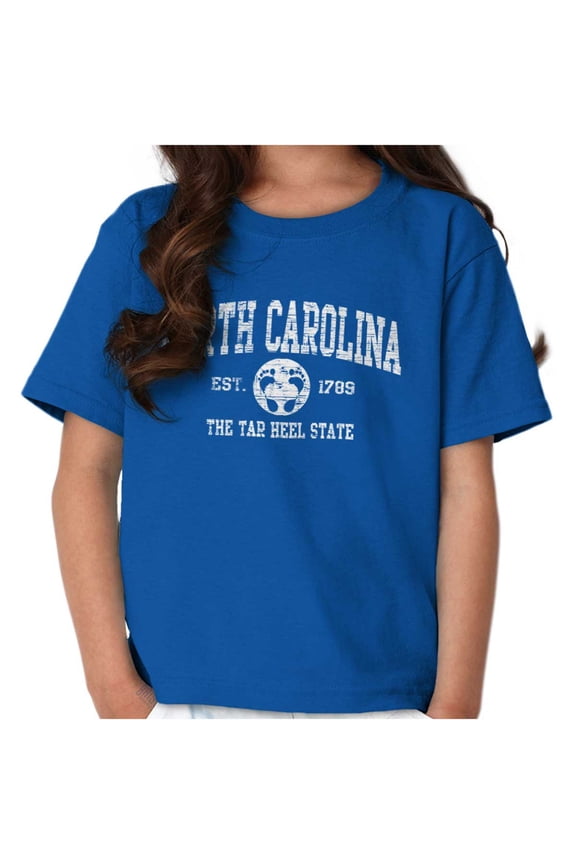 North Carolina Cute Footprints Beach Crewneck T Shirts Boy Girl Teen Brisco Brands S