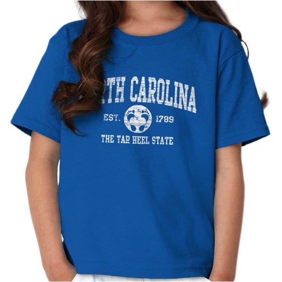 North Carolina Cute Footprints Beach Crewneck T Shirts Boy Girl Teen Brisco Brands XS