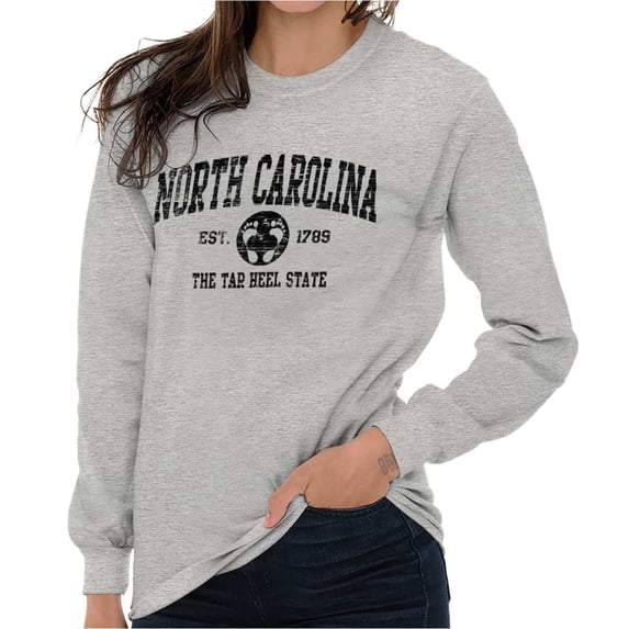 North Carolina Cute Footprints Beach Long Sleeve TShirt Men Women Brisco Brands M