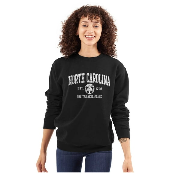 North Carolina Cute Footprints Beach Sweatshirt for Men or Women Brisco Brands X