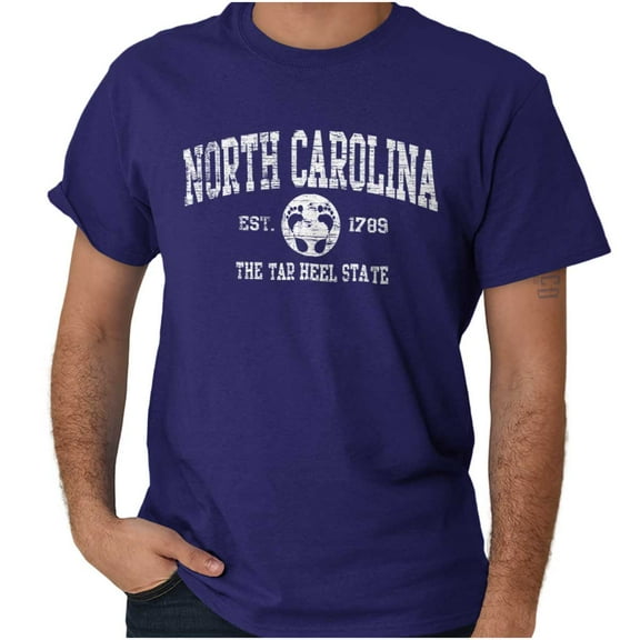 North Carolina Cute Footprints Beach Plus Size Crewneck Graphic Tee Shirt Brisco Brands 2X