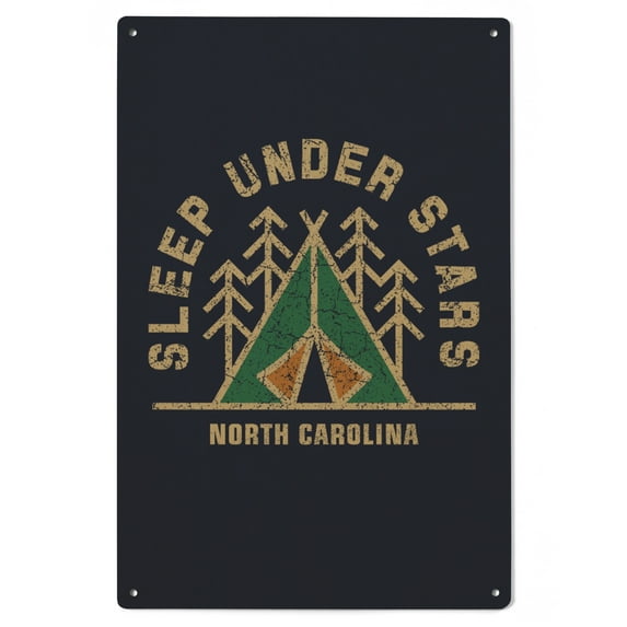 North Carolina, Dark Sky Park, Sleep Under the Stars, Camping, Contour Birch Wood Wall Sign (6x9 Rustic Home Decor, Ready to Hang Art)