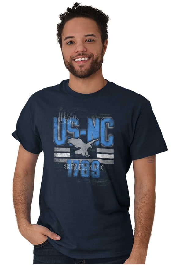 North Carolina Distressed Bald Eagle Men's Graphic T Shirt Tees Brisco Brands X