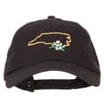 thumbnail image 1 of North Carolina Dogwood with Map Embroidered Unstructured Washed Cap - Black OSFM, 1 of 5