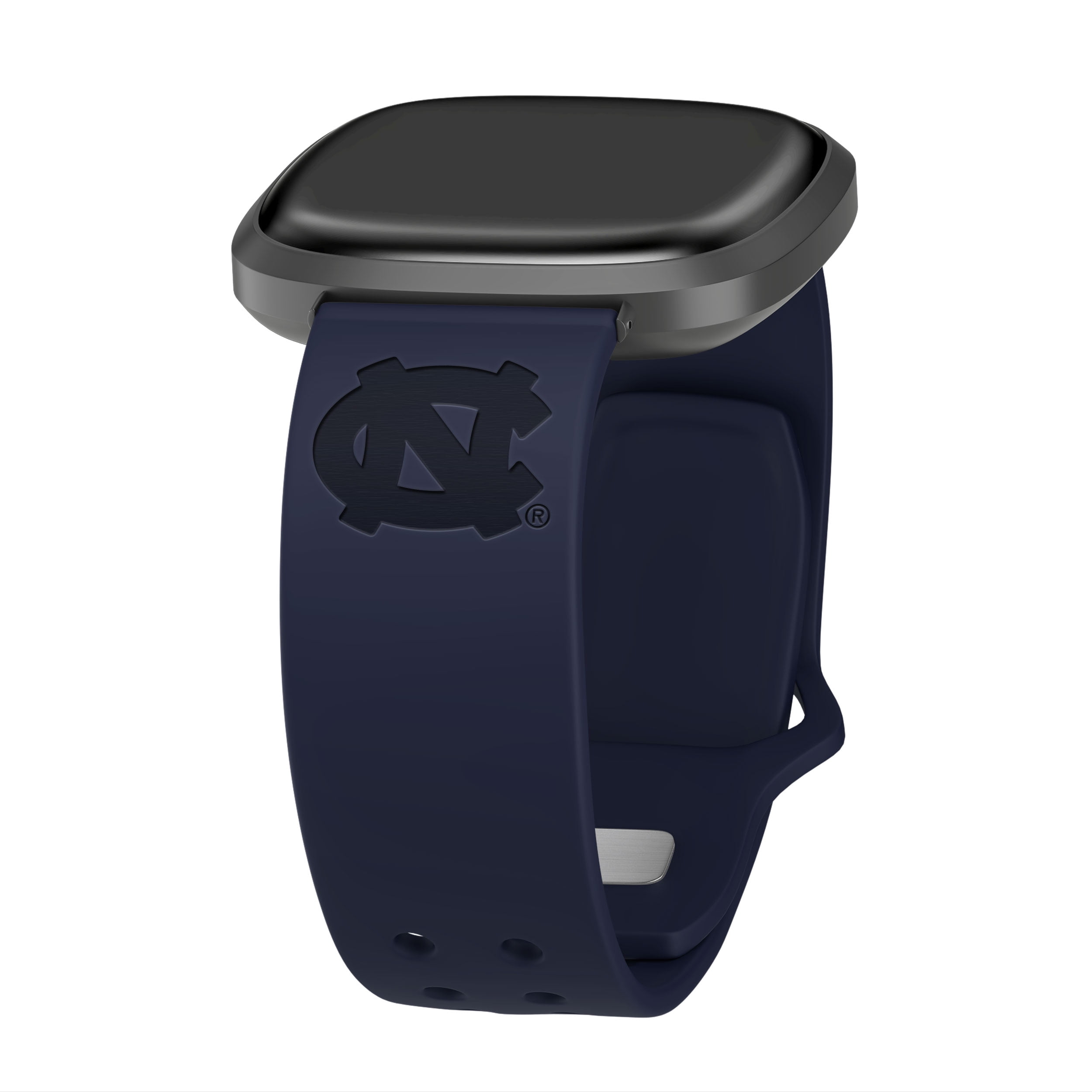North Carolina Engraved Silicone Unisex Watch Band for Fitbit Versa 3 and Sense (Navy) by Affinity Bands