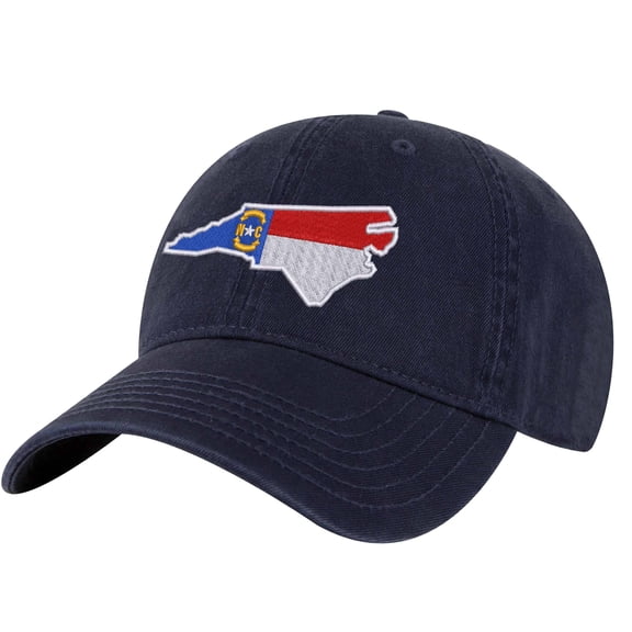 North Carolina Flag Baseball Cap – Embroidered State Hat for Tar Heel Pride (NavyBlue)